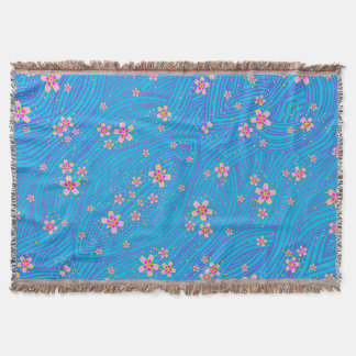 pink purple and blue throw blanket