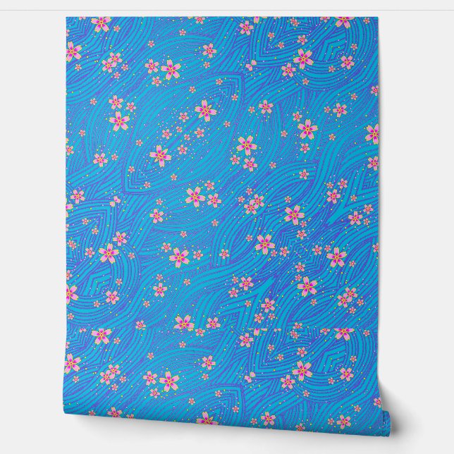 pink purple and blue wallpaper  (Unrolling)