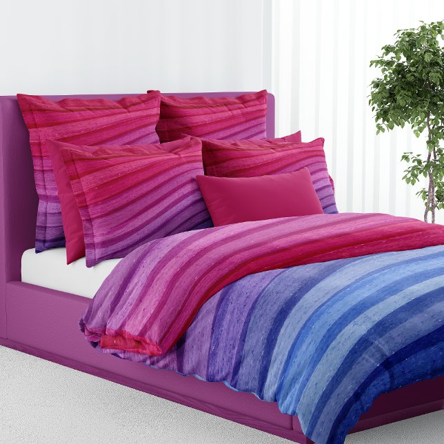 Pink, Purple, and Blue Watercolor Stripes Duvet Cover (Creator Uploaded)
