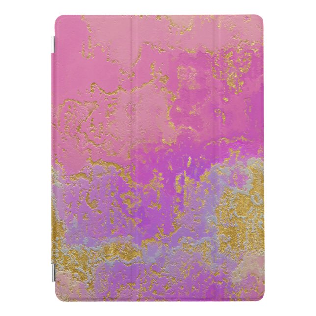 Pink, Purple and Gold Abstract iPad Pro Cover (Front)