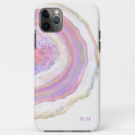 Pink Purple And Gold Marble Geode With Monogram Iphone 11 Pro Max Case at Zazzle