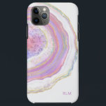 Pink Purple and Gold Marble Geode with Monogram iPhone 11 Pro Max Case<br><div class="desc">Protect your new phone with a modern trendy case featuring a beautiful marble geode pattern. The feminine color scheme includes shades of pink, purple and lavender, gold and a hint of turquoise and blue in this unique design. A text template is included for personalizing this case with your monogram initials...</div>