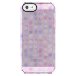 pink, purple and gray dots clear iPhone SE/5/5s case