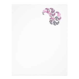 Pink Purple and Gray Paisley Fractal Art Design Letterhead