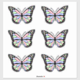 Pink, Purple, and Green Butterfly Sticker