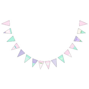 Pink, Purple and Green Flag Garland