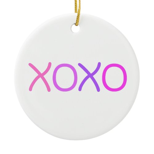 Pink, purple and lavender Xoxo lovely Ceramic Ornament