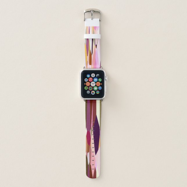 Pink, Purple and Orange abstract Apple Watch Band (Front)