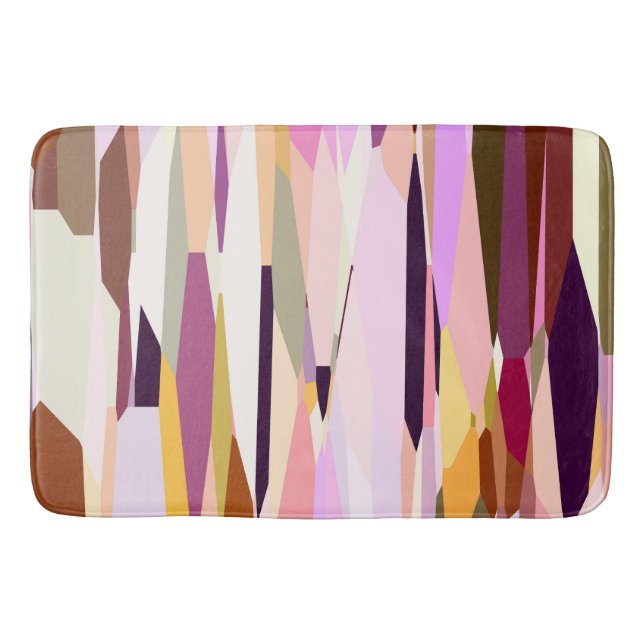 Pink, Purple and Orange abstract Bath Mat (Front)