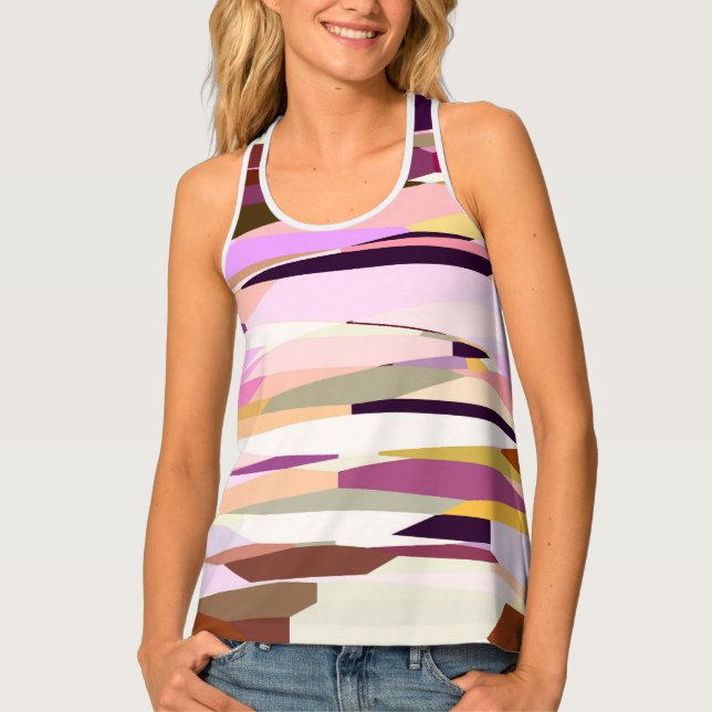Pink, Purple and Orange abstract Tank Top (Front)