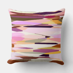 Pink, Purple and Orange abstract Throw Pillow