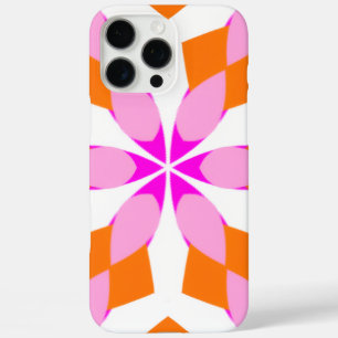 Pink Purple and Orange Floral Geometric iPhone 16 Pro Max Case