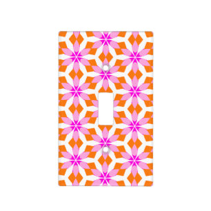  Pink Purple and Orange Floral Geometric  Light Switch Cover