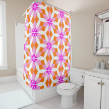 Pink Purple and Orange Floral Geometric