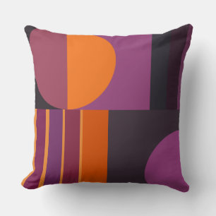 Pink, Purple and orange Geometric Throw Pillow