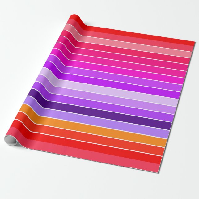 Pink, Purple and Orange  Wrapping Paper (Unrolled)