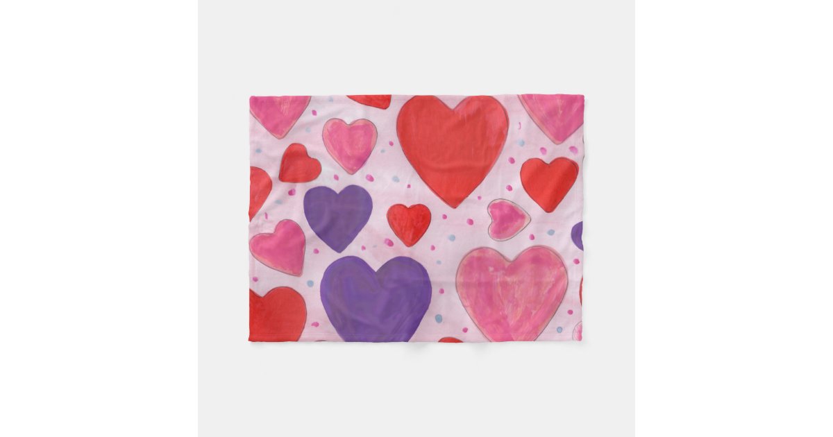 Love Valentine's Day Hearts Blanket Valentine's Day 