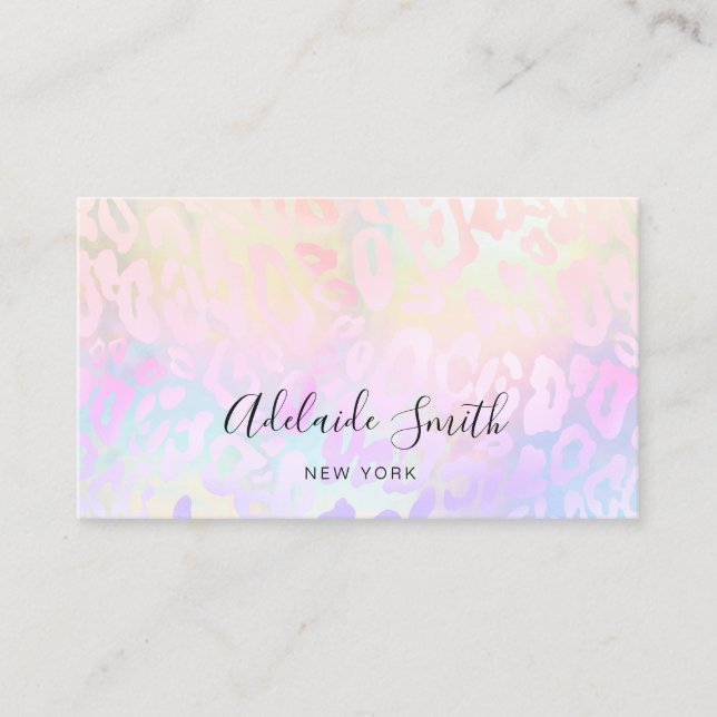 pink purple animal skin pattern business card (Front)
