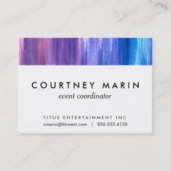 Pink Purple Aqua Paint Strokes Watercolor Painting Business Card by Sweetbriar_Drive at Zazzle