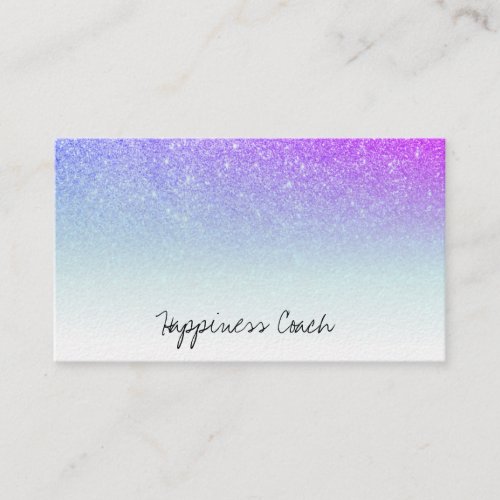  PINK PURPLE AQUA White Ombre Gradient Glitter Business Card