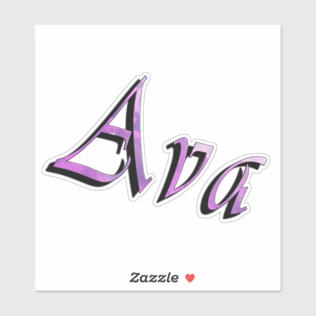 Pink Purple Ava Name, Sticker (Sheet)