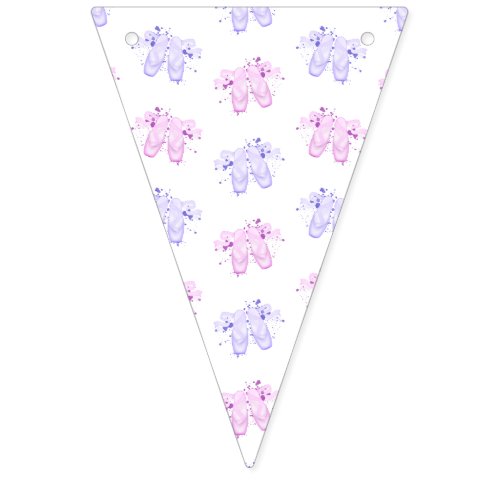 Pink  Purple Ballet Birthday Pointe Shoes Bunting Flags