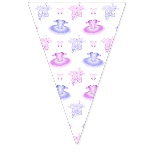 Pink  Purple Ballet Birthday Tutu  Pointe Shoes Bunting Flags
