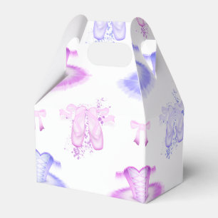 Pink & Purple Ballet Birthday Tutu & Pointe Shoes Favor Boxes