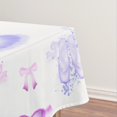 Pink  Purple Ballet Birthday Tutu  Pointe Shoes Tablecloth