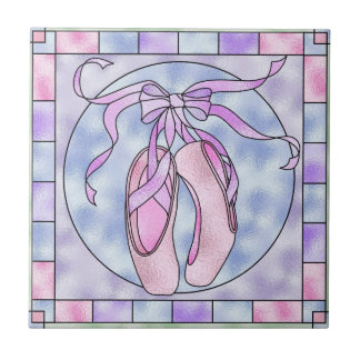 Pink & Purple Ballet Pointe Shoes Keepsake Tiles