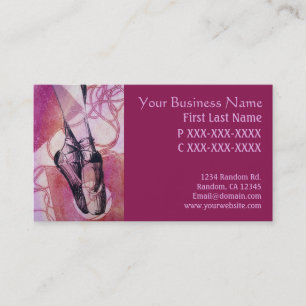 Pink purple ballet slipper artistic cards