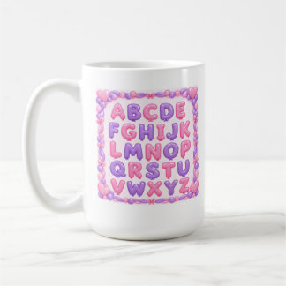Pink & Purple Balloon Alphabet Coffee Mug