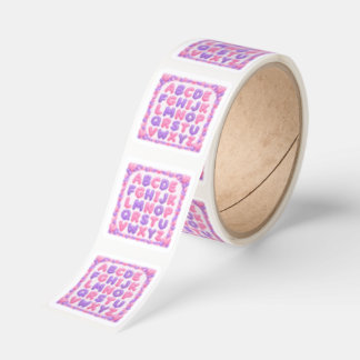 Pink & Purple Balloon Alphabet Sticker Roll