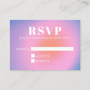 Pink Purple Bat Mitzvah Retro RSVP Enclosure Card