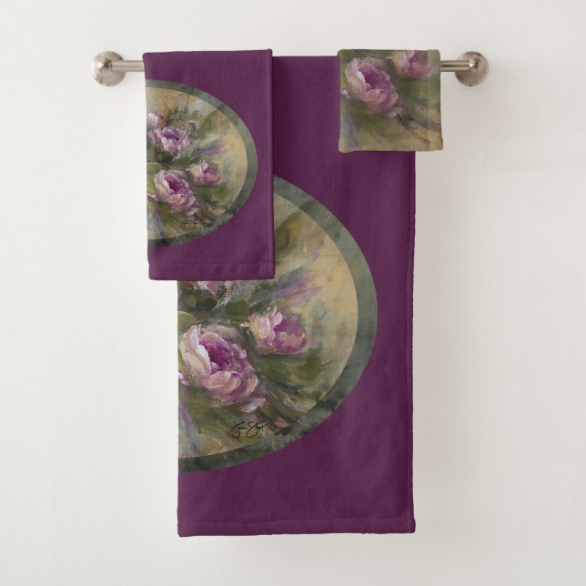 Pink / Purple Bath Towel Set (Insitu)