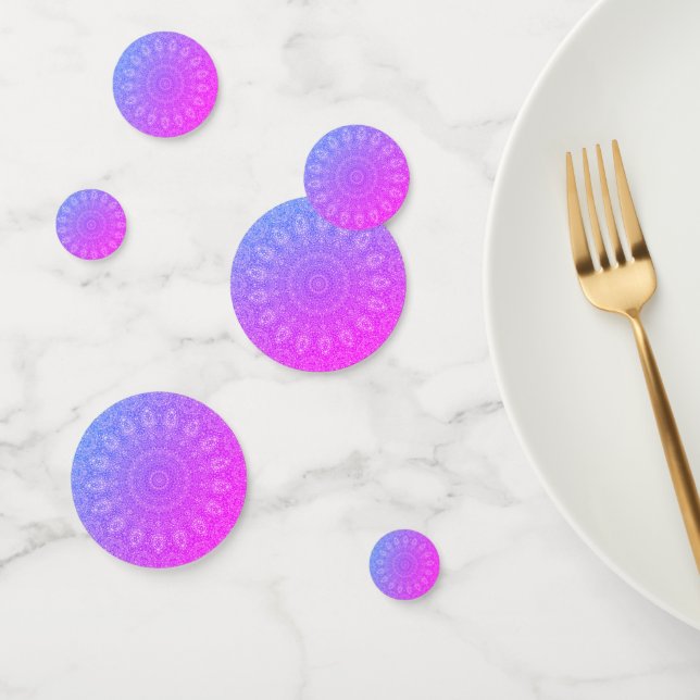 pink purple bead doilies confetti (Group)