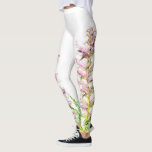 Pink purple bears breech floral leggings<br><div class="desc">Bears breech flowers spike botanical watercolor leggings. © Original watercolor painting and design by Sarah Trett www.sarahtrett.com for www.mylittleeden.com on zazzle.</div>