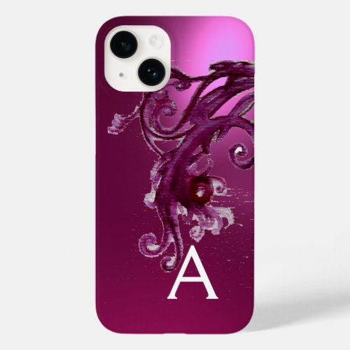 PINK PURPLE BERRIES AND FLORAL SWIRLS MONOGRAM  Case_Mate iPhone 14 CASE