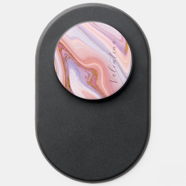 Pink Purple Berry Marble Gold Glitter Customizable PopSocket (Popsocket)