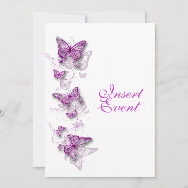 pink purple birthday engagement wedding invitation (Front)