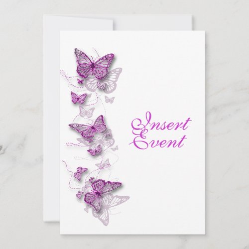 pink purple birthday engagement wedding invite