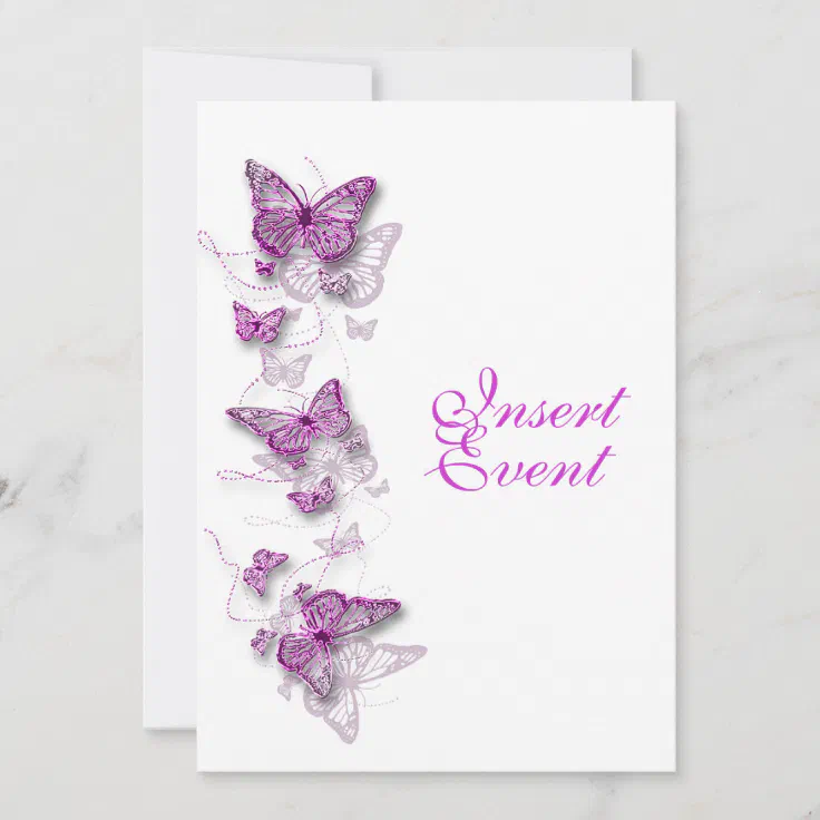 pink purple birthday engagement wedding invitation | Zazzle