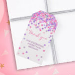 Pink & purple  Birthday Party Thank You favor tags<br><div class="desc">Pink and purple confetti Birthday Party Thank You favor tags with personalized text and colorful confetti around the edge</div>
