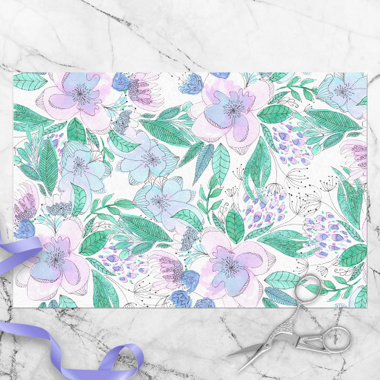 Pink Purple Blooming Flowers and Lush Green Leaves