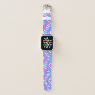 pink purple blue and white abstract apple watch band
