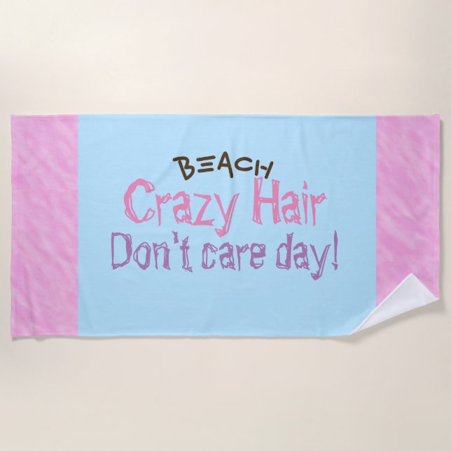 Pink Purple Blue Beach Hair Towels (Front)