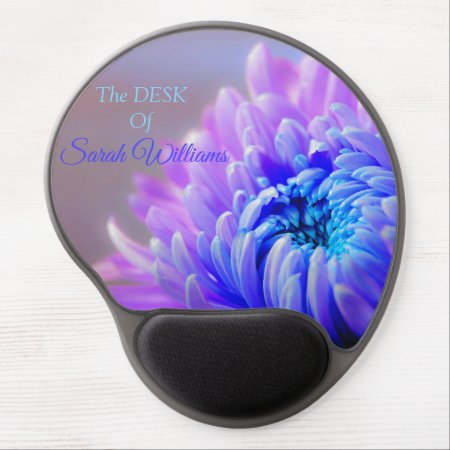 Pink, Purple & Blue Chrysanthemum Personalized Gel Mouse Pad