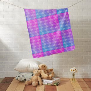Pink, Purple, Blue Diamond Pattern Baby Blanket