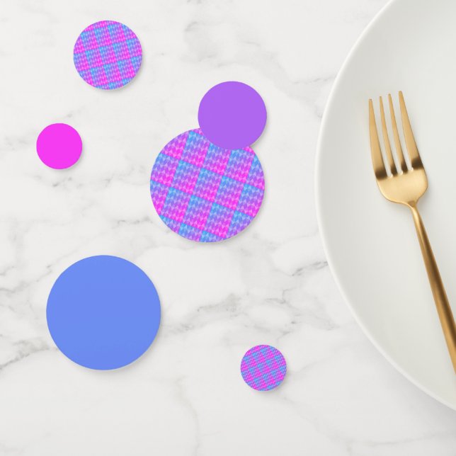Pink, Purple, Blue Diamond Pattern Confetti (Group)