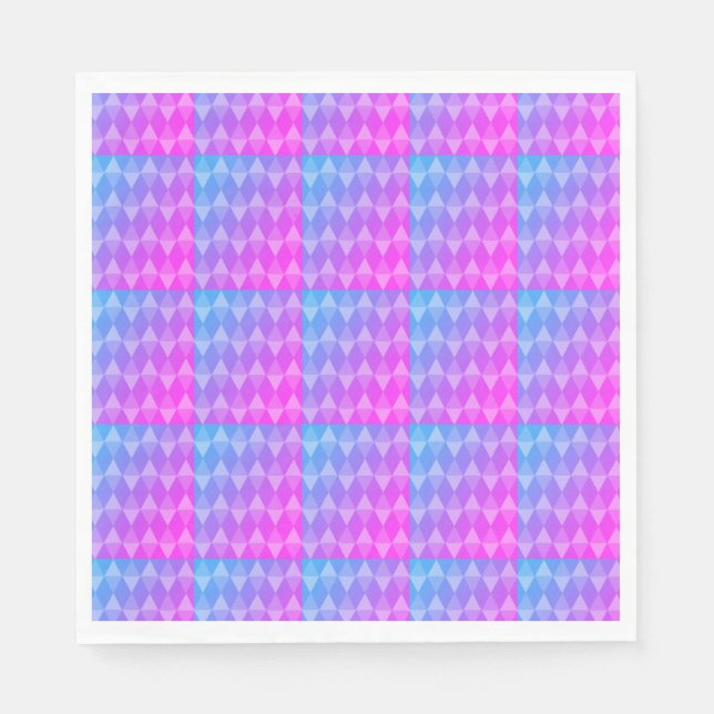 Pink, Purple, Blue Diamond Pattern Napkins (Front)